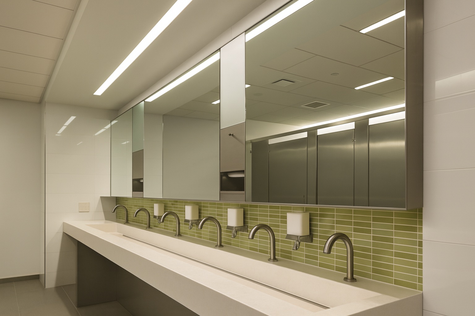 Stadium restroom maintenance
